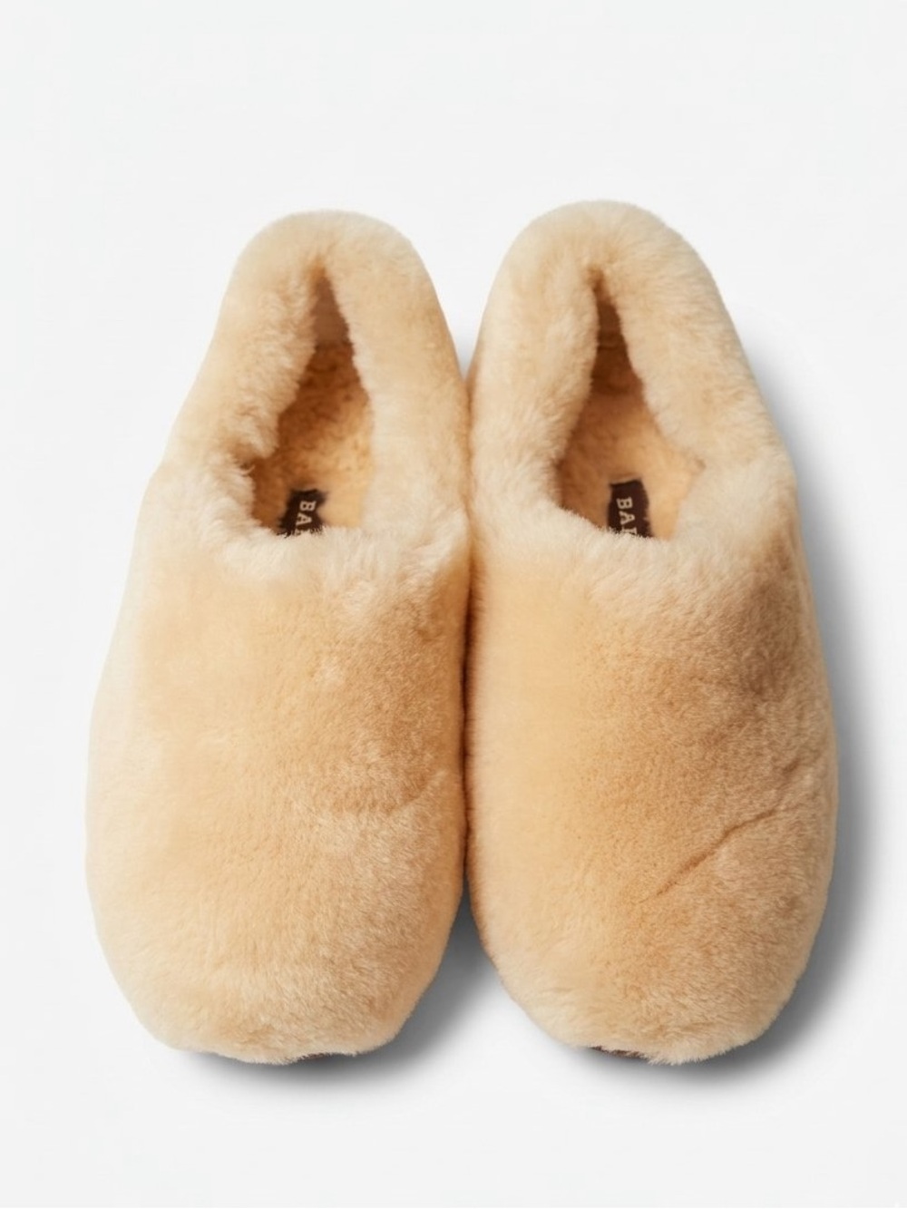 Bally Switzerland Genuine Shearling Slippers Mules Cream NWB 38